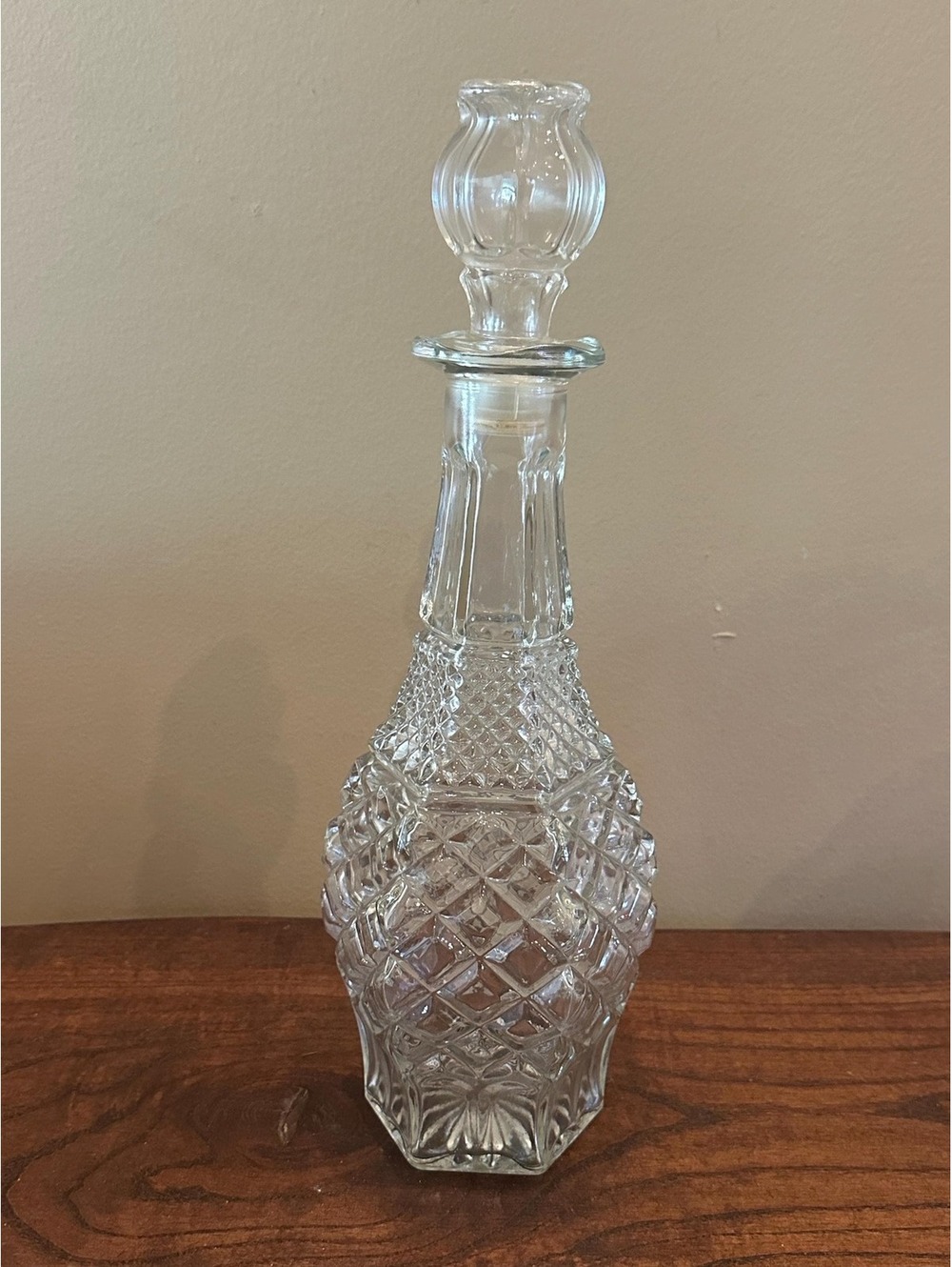 Vintage Anchor Hocking Wexford Clear Glass Decanter